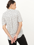Leaf Printed V-Neck Top