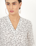 Leaf Printed V-Neck Top