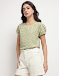 Polka Dots Round Neck Top