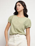 Polka Dots Round Neck Top