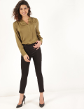 Plain Mandarin Neck Blouse