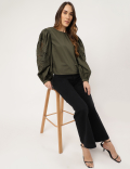 Lace Balloon Sleeves Blouse