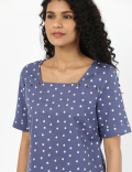 Pure Viscose Printed Boat Neck Tunic