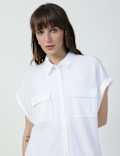 Viscose Rich Plain Spread Collar Shirt