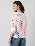 Henley Neck Puff Sleeve Shirt