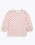 Henley Neck Puff Sleeve Shirt