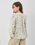 Pure Cotton Printed Balloon Sleeve Top