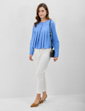 Pure Cotton Pleated Blouse