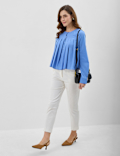 Pure Cotton Pleated Blouse