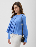 Pure Cotton Pleated Blouse