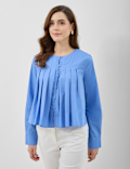 Pure Cotton Pleated Blouse