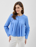 Pure Cotton Pleated Blouse