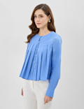 Pure Cotton Pleated Blouse