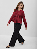 Pure Cotton Pleated Blouse