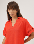 Short Sleeves Plain Midi Dress
