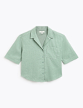 Linen Rich Lapel Collar Shirt