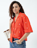 Linen Rich Lapel Collar Shirt