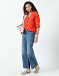 Linen Rich Lapel Collar Shirt