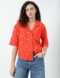 Linen Rich Lapel Collar Shirt