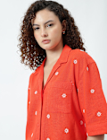Linen Rich Lapel Collar Shirt