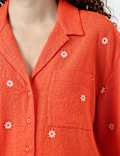 Linen Rich Lapel Collar Shirt