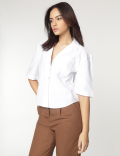 Linen Rich Lapel Collar Shirt