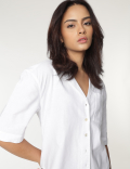 Linen Rich Lapel Collar Shirt