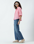 Linen Rich Lapel Collar Shirt