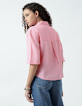 Linen Rich Lapel Collar Shirt