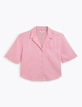 Linen Rich Lapel Collar Shirt