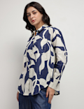 Pure Linen Abstract Printed Shirt