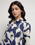 Pure Linen Abstract Printed Shirt