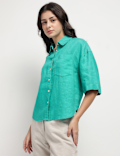 Pure Linen 3/4th Sleeve Shirt