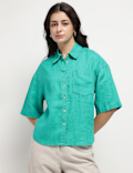 Pure Linen 3/4th Sleeve Shirt