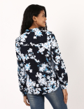 Print Long Sleeve Safari Linen Shirt