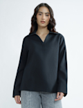 Linen Rich Spread Collar Plain Top