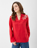 Linen Rich Longline Tunic Shirt