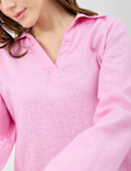 Linen Rich Longline Tunic Shirt