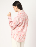 Pure Linen Floral Spread Collar Shirt