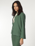 Linen Rich Spread Collar Shirt