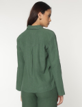 Linen Rich Spread Collar Shirt