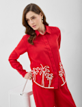Linen Blend Safari Shirt