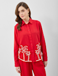 Linen Blend Safari Shirt