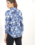 Pure Linen Floral Spread Collar Shirt