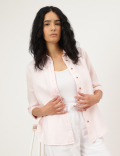 Pure Linen Spread Collar Shirt