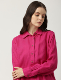 Pure Linen Spread Collar Shirt