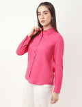 Pure Linen Spread Collar Shirt