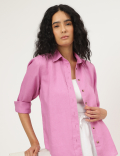 Pure Linen Spread Collar Shirt