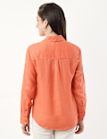 Pure Linen Spread Collar Shirt