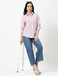 Pure Linen Spread Collar Shirt